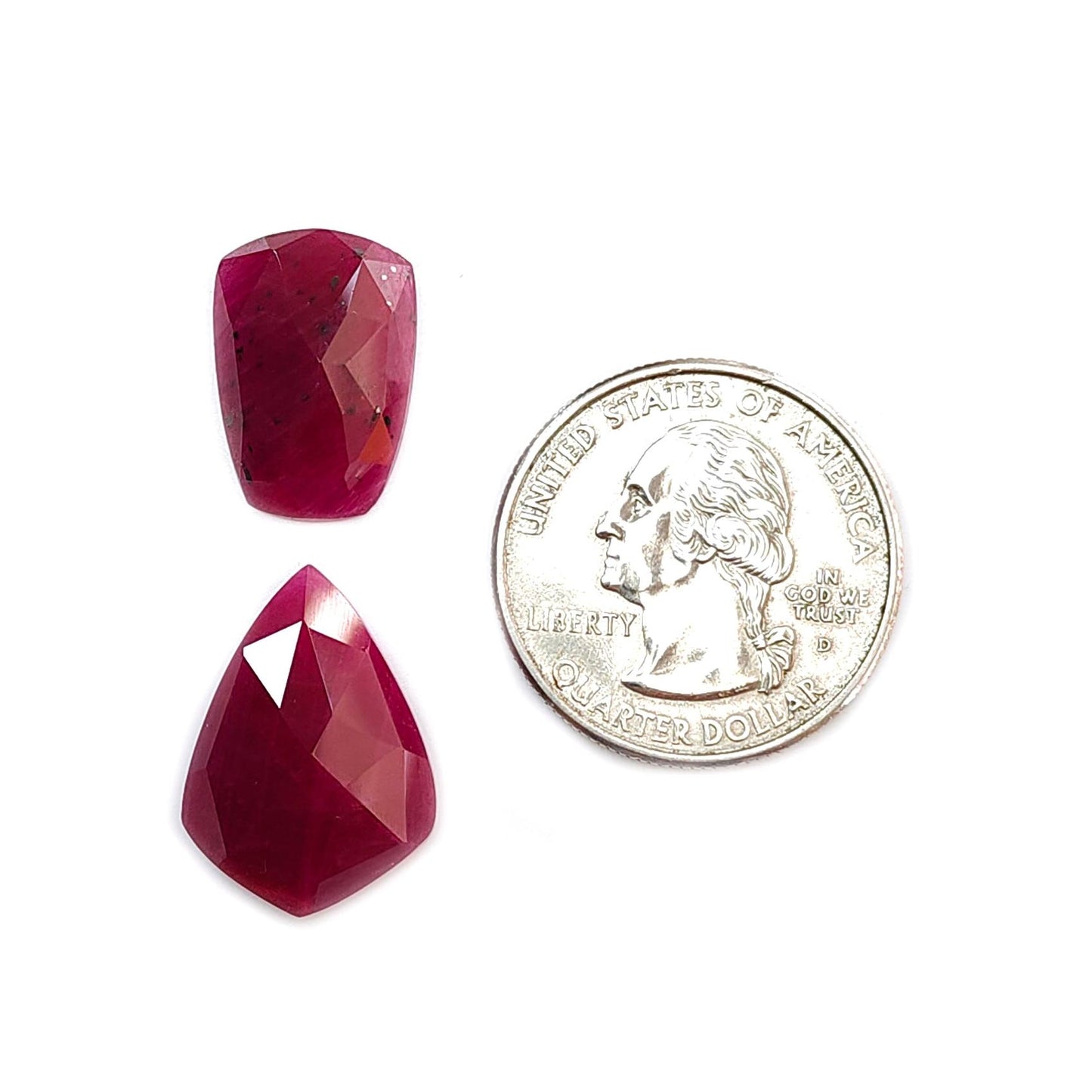 Ruby Gemstone Step Cut: 22.70cts Natural Untreated Unheated Red Ruby Fancy Shape 17*12mm - 21*15mm 2pcs for Jewelry July Birthstone