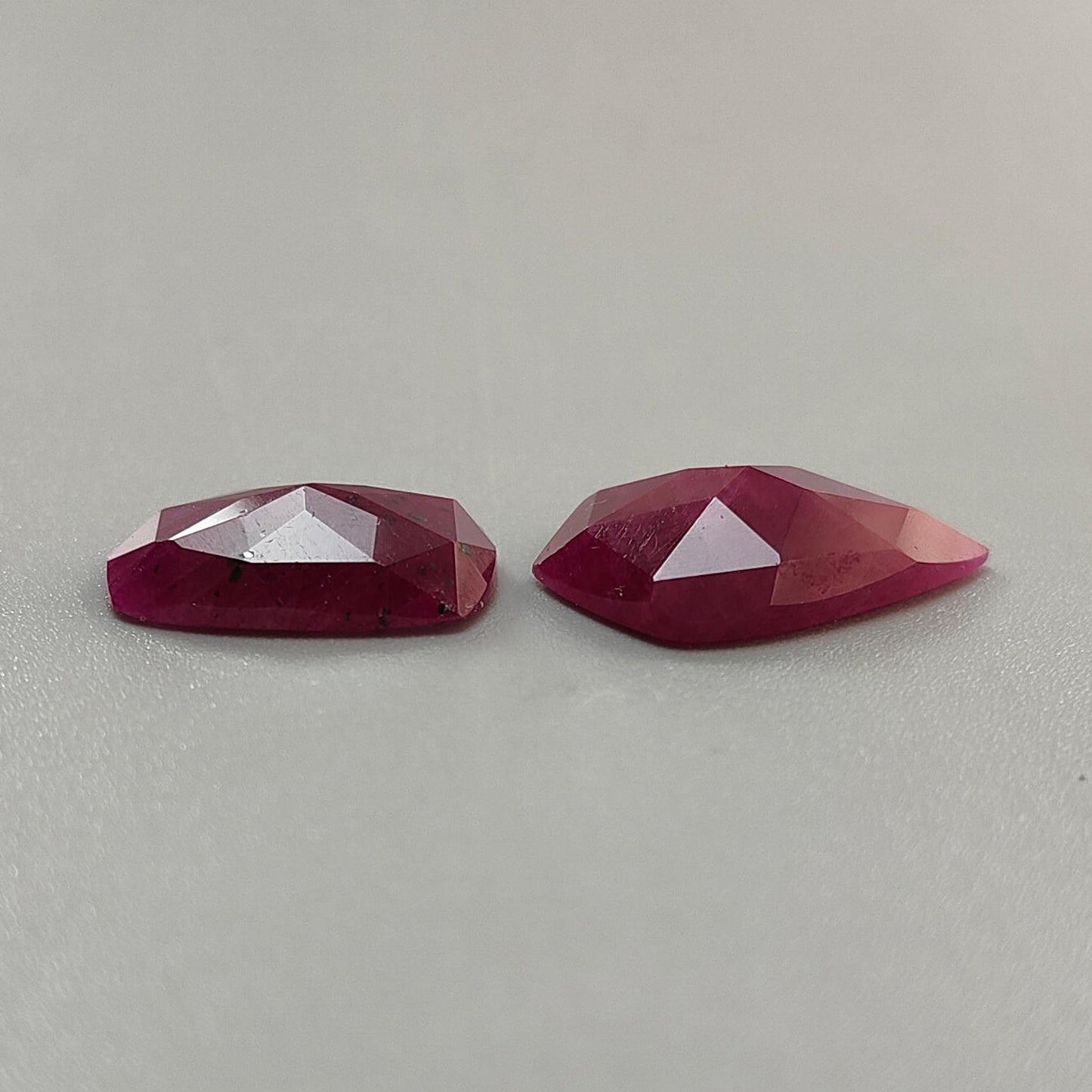 Ruby Gemstone Step Cut: 22.70cts Natural Untreated Unheated Red Ruby Fancy Shape 17*12mm - 21*15mm 2pcs for Jewelry July Birthstone