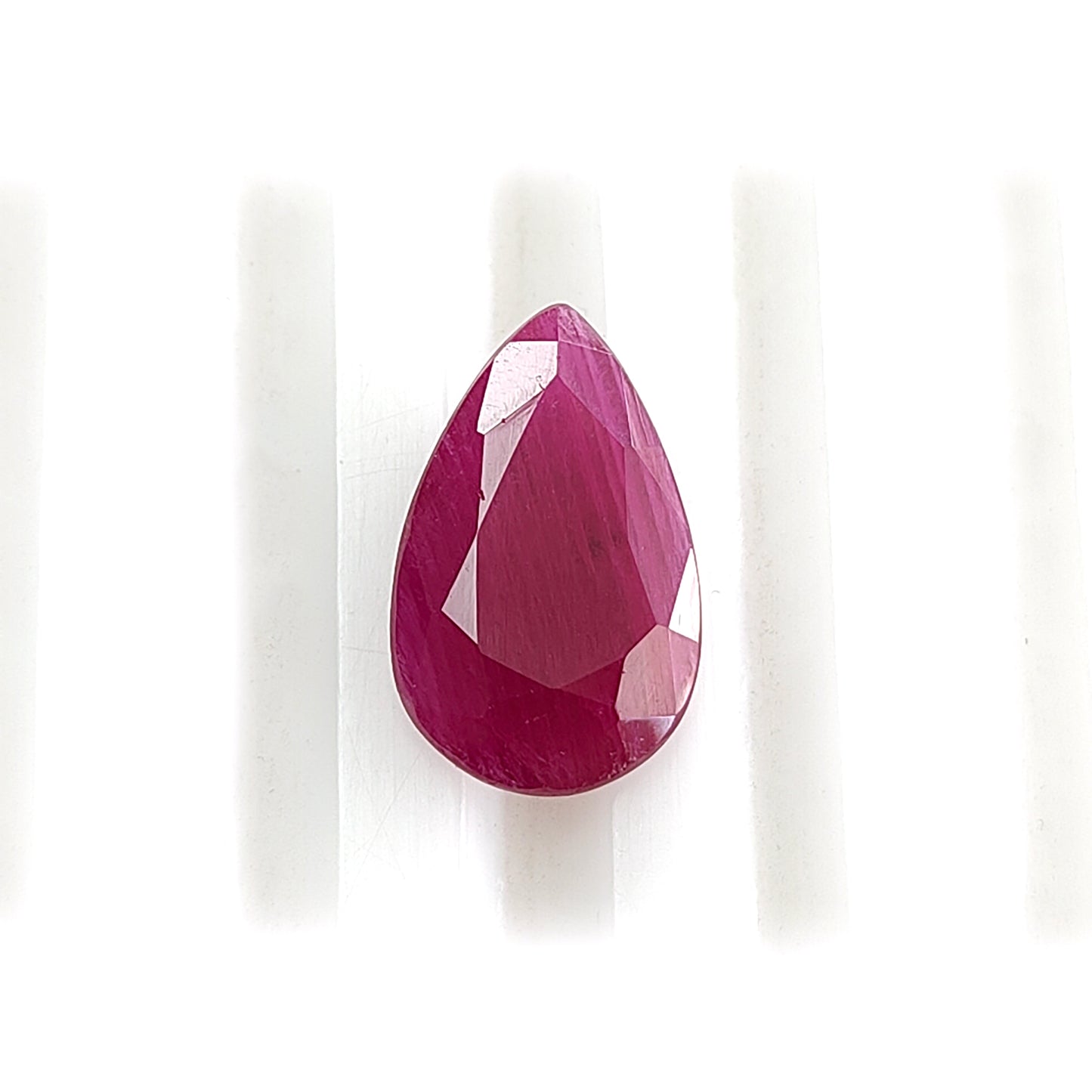 ruby faceted cut gemstone