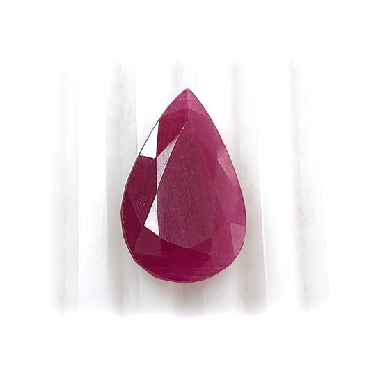 ruby faceted cut gemstone