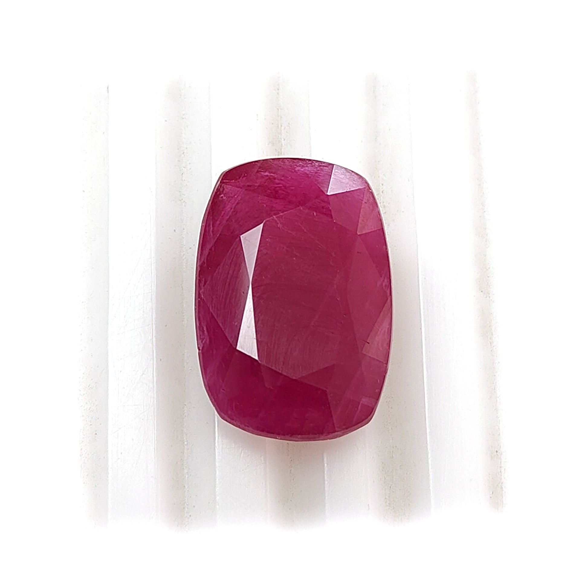 ruby faceted cut gemstone