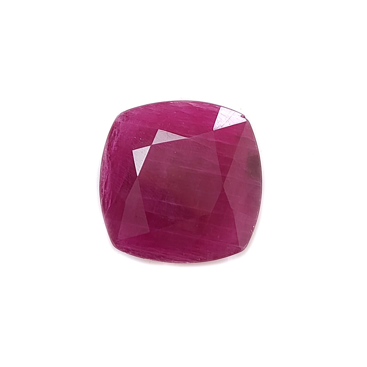 ruby cushion faceted cut