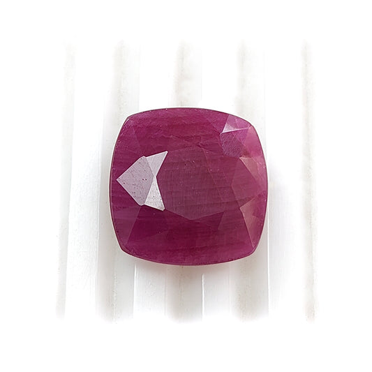 ruby faceted cut gemstone