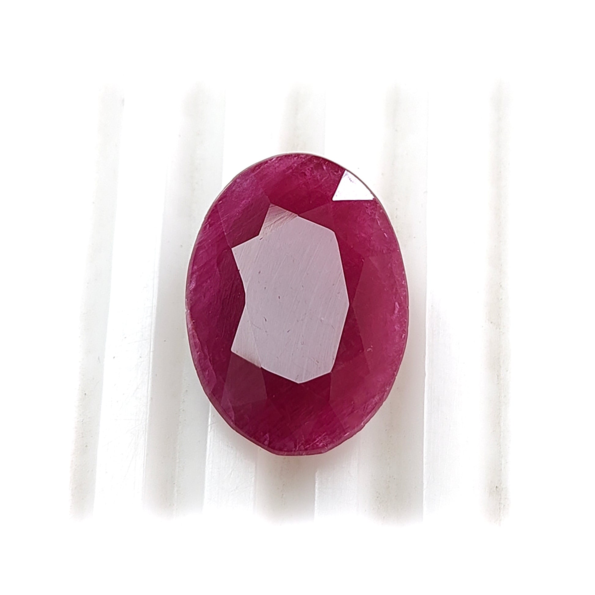 ruby faceted cut gemstone
