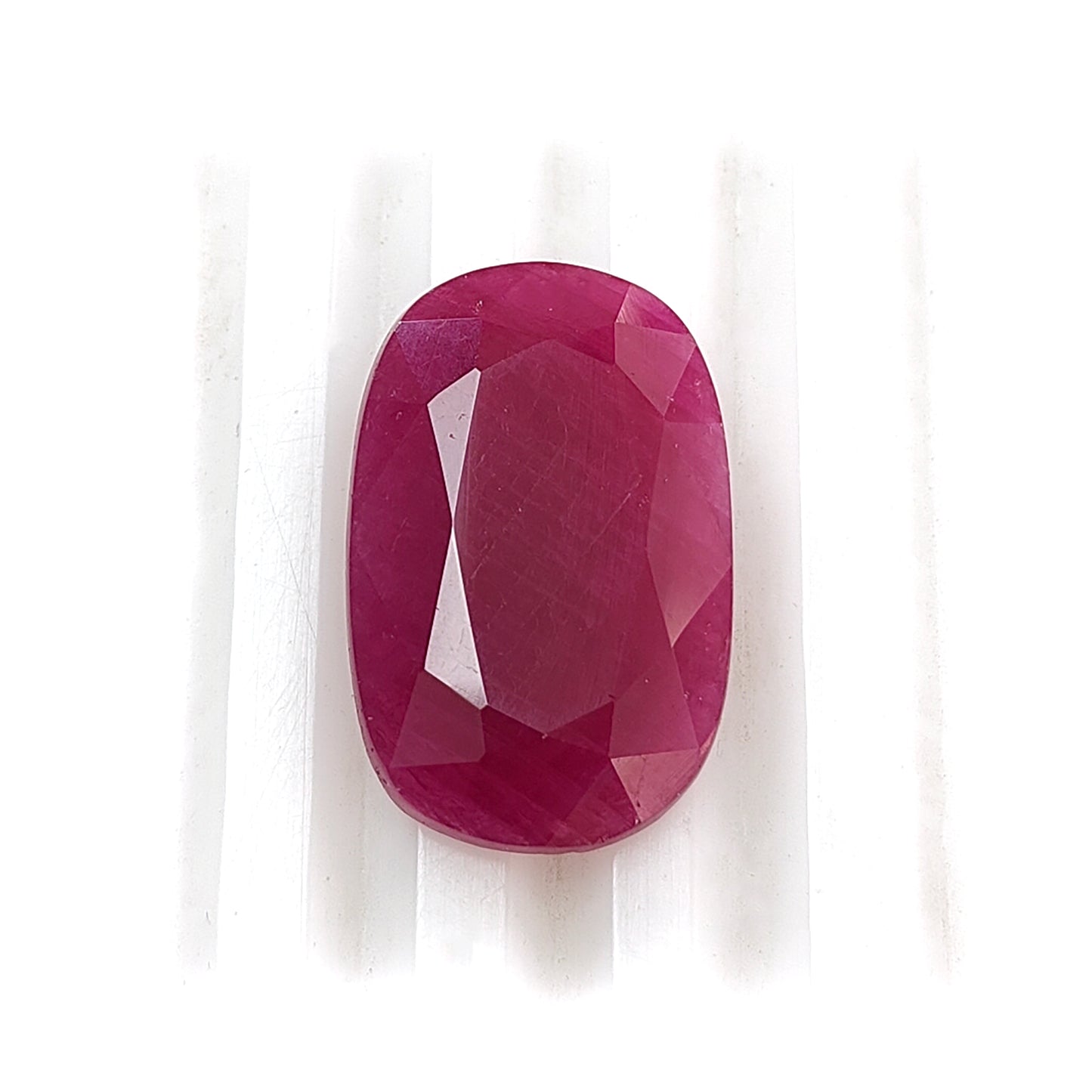 ruby faceted cut gemstone