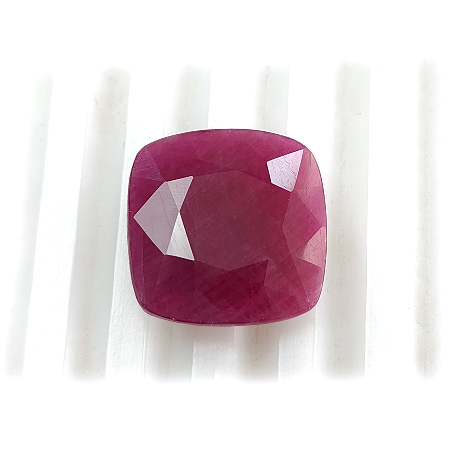 ruby faceted cut gemstone