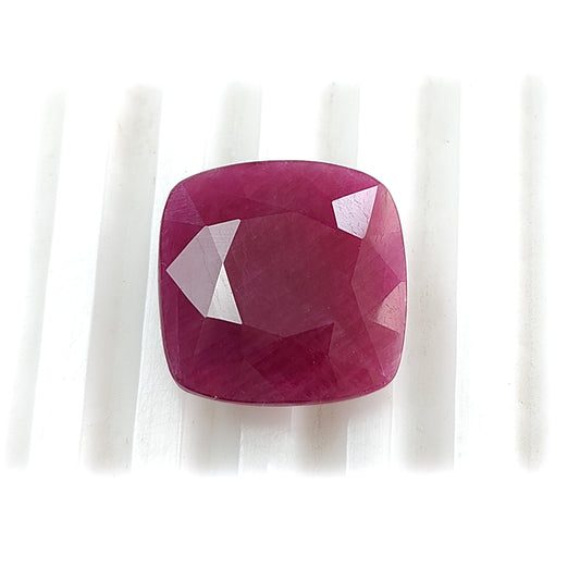 ruby faceted cut gemstone