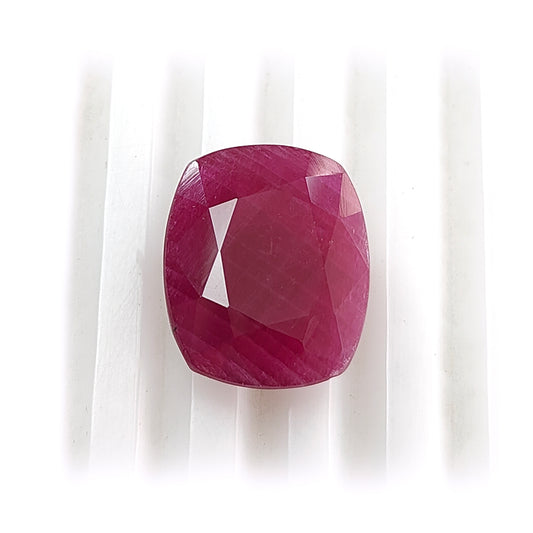 ruby faceted cut gemstone