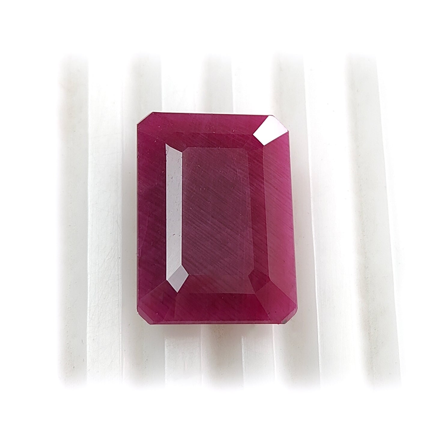 ruby faceted cut gemstone