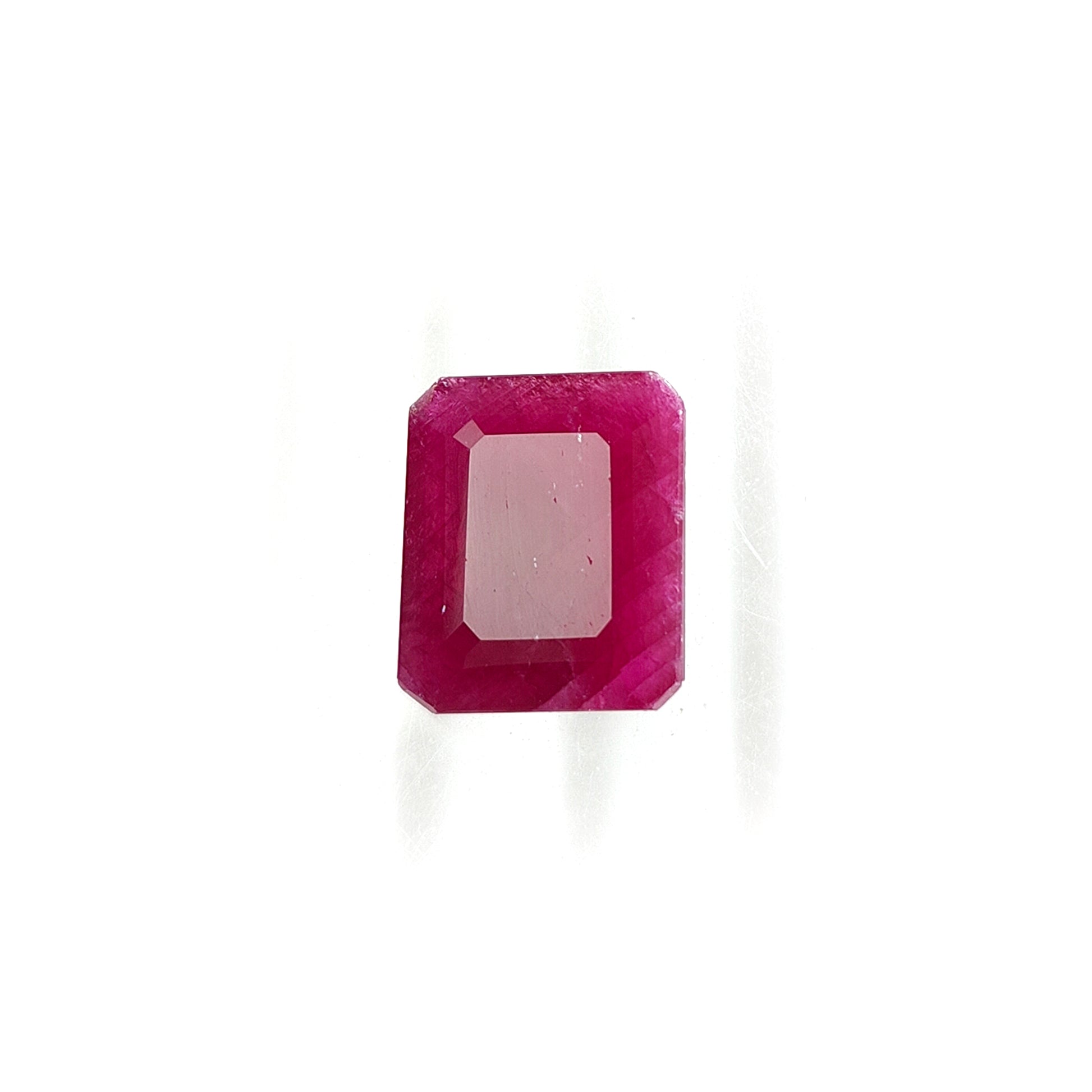 ruby faceted cut gemstone