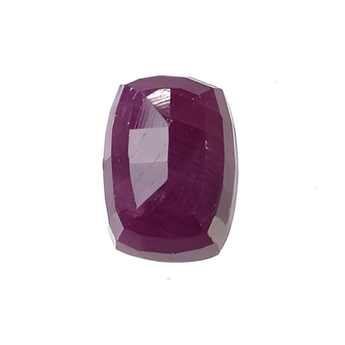 red ruby cushion shape step cut