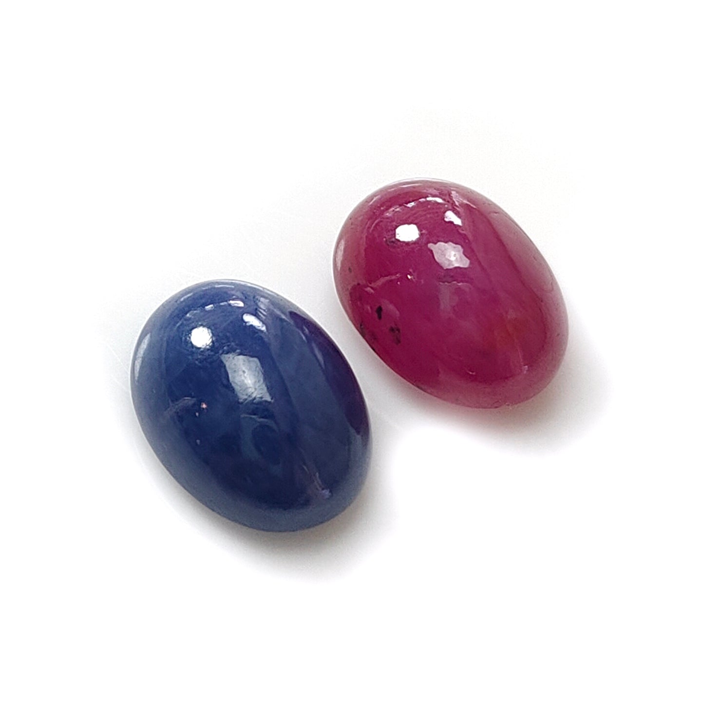 Ruby, Blue Sapphire Cabochon Gemstone