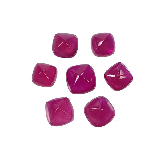 ruby sugarloaf shape cabochon