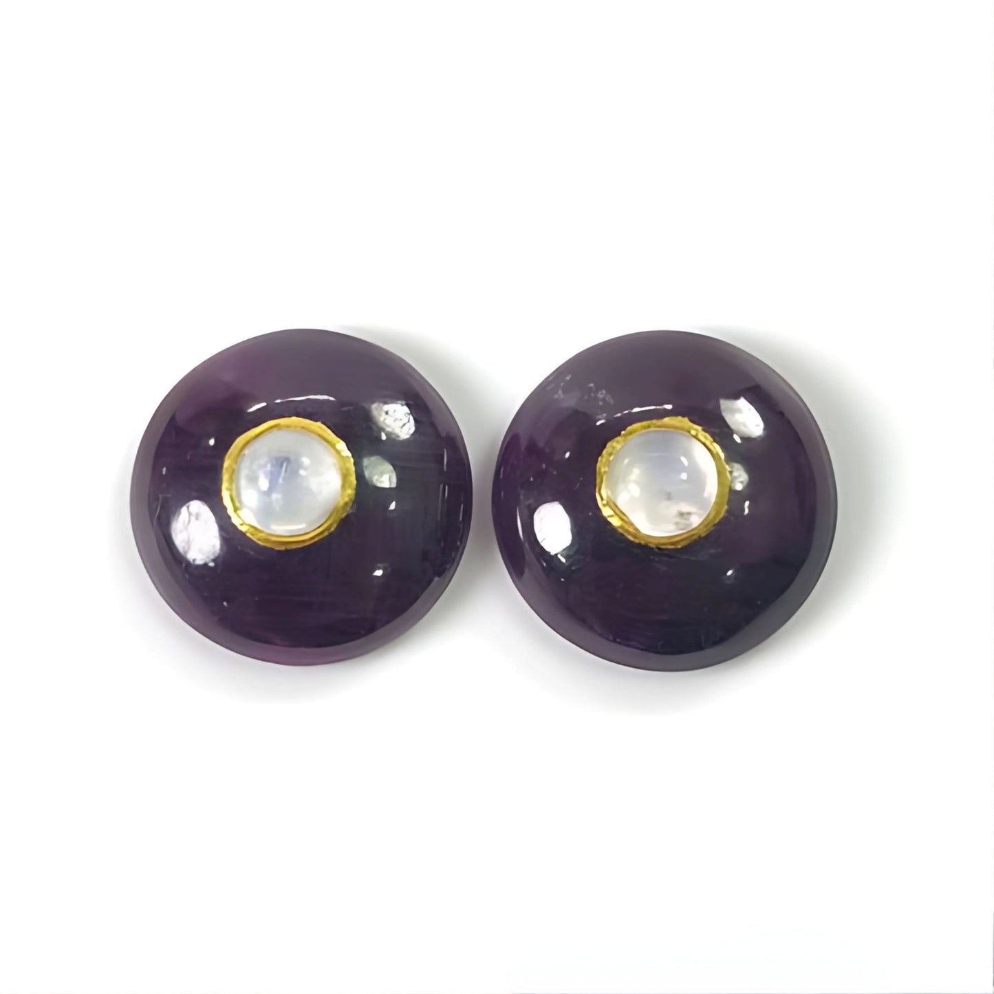 ruby, moonstone round shape cabochon