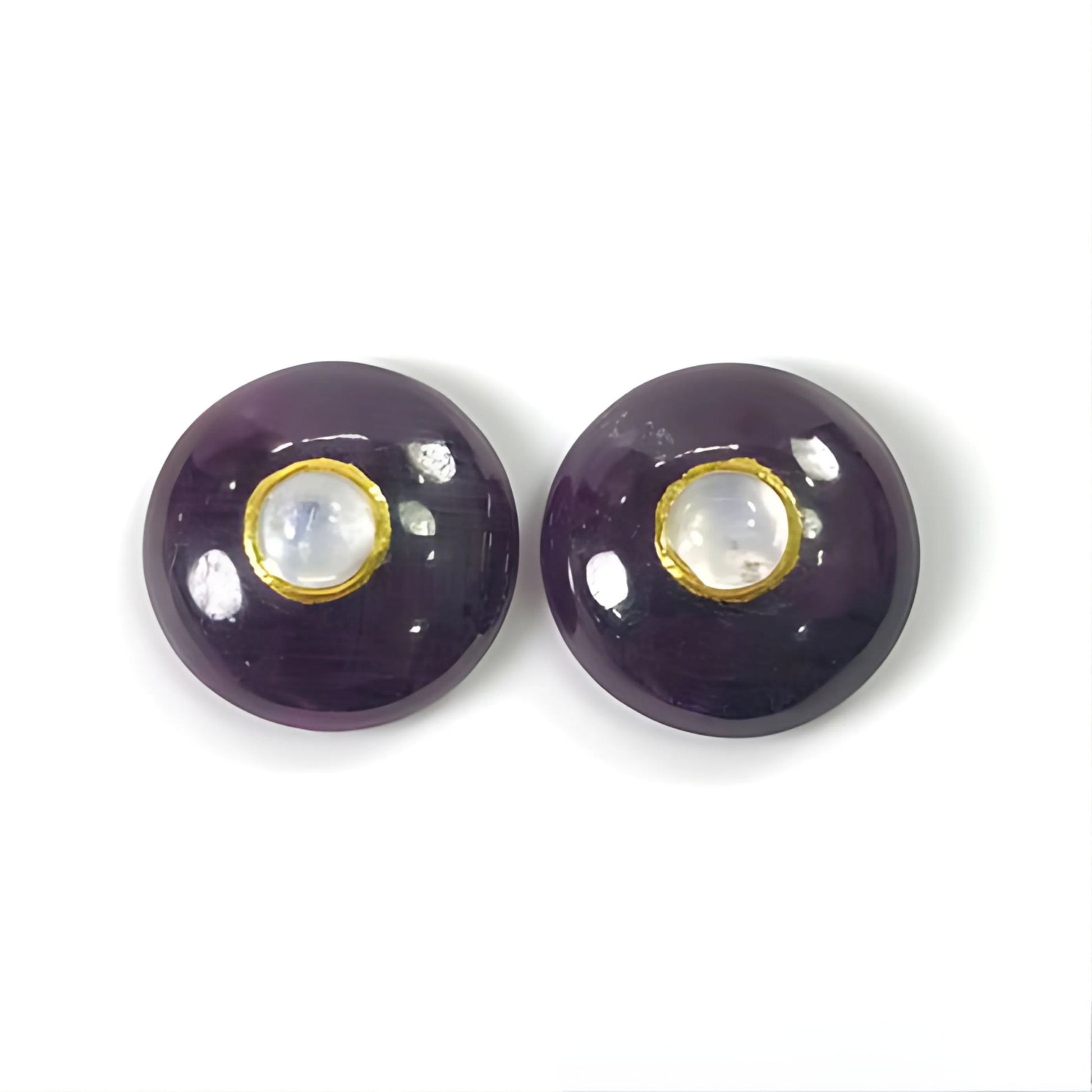 ruby, moonstone round shape cabochon