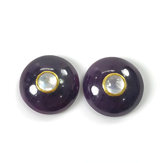 ruby, moonstone round shape cabochon