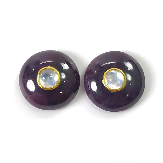 ruby round shape cabochon