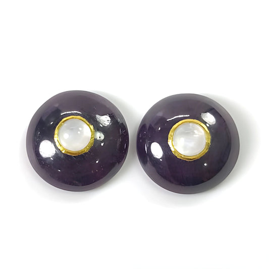 ruby round shape cabochon