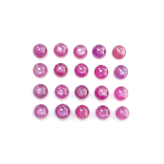 Cabujón redondo de rubí