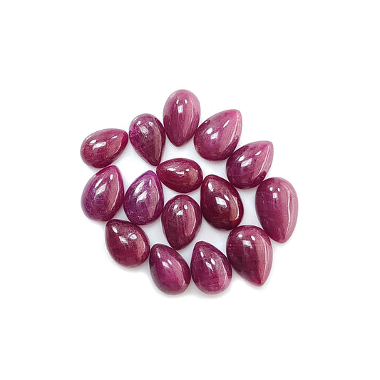 red ruby pear cabochon