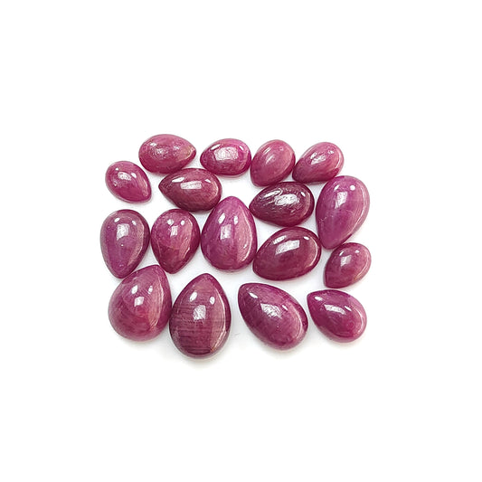 red ruby pear cabochon