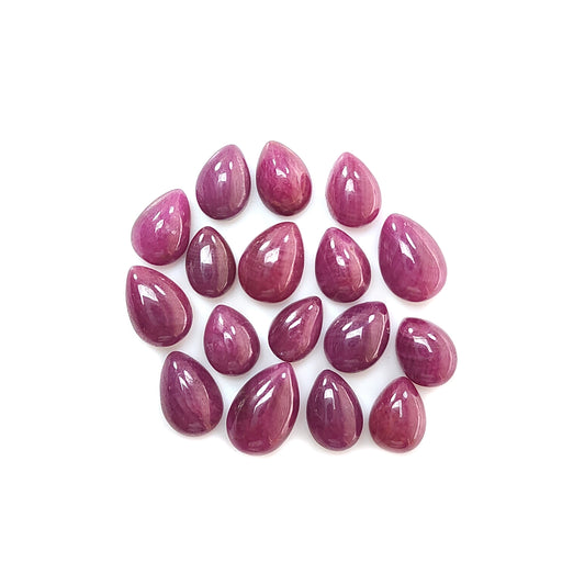 red ruby pear cabochon