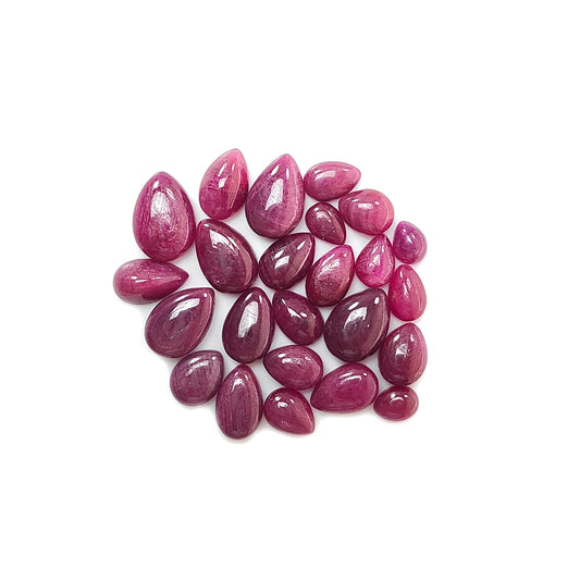 red ruby pear cabochon