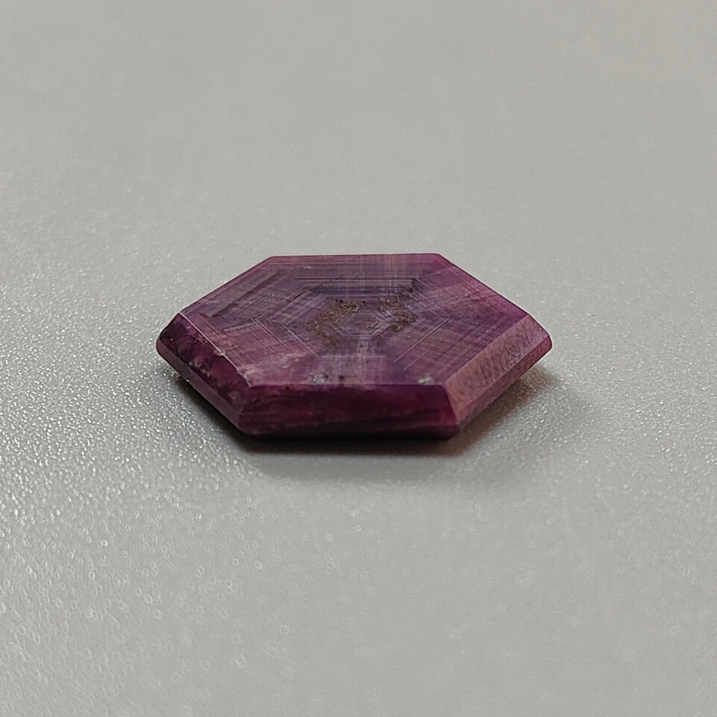11.80cts Red Ruby Trapiche Flat Slices Natural Untreated Ruby Hexagon Shape 18*16mm 1pc for Jewelry