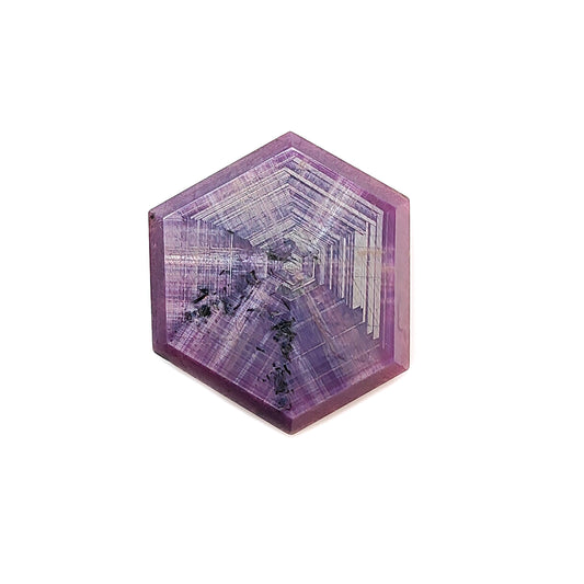 ruby trapiche hexagon flat slices
