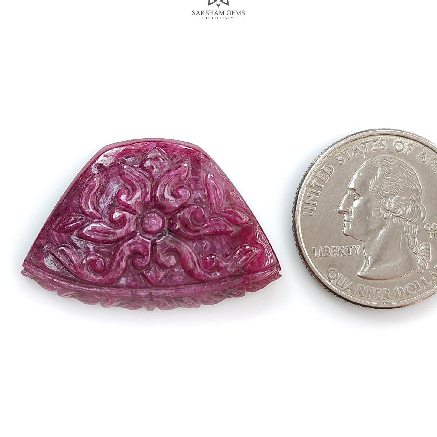 Ruby Gemstone Carving : 39.30cts Natural Untreated Unheated Red Ruby Hand Carved Uneven Shape 35*23mm 1pc