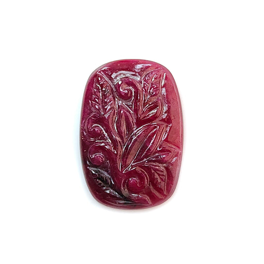 red ruby cushion shape carving