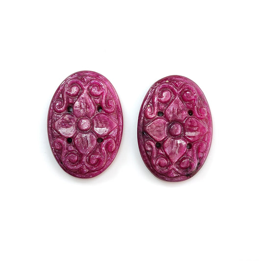 Ruby Oval shape carving