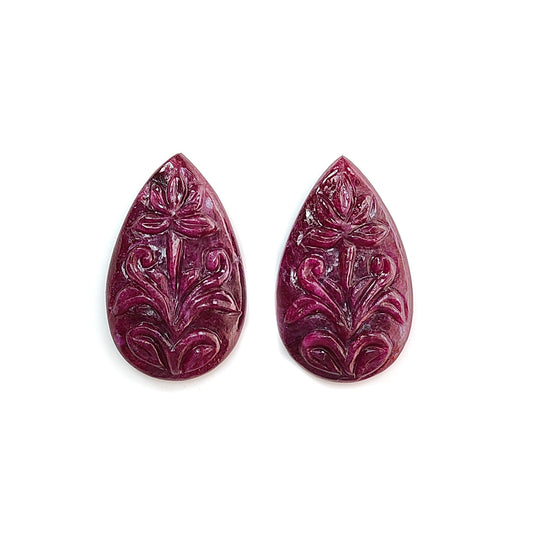 Ruby pear Shape Carving