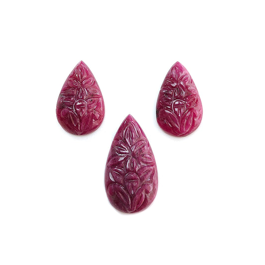 Ruby Carving Pear Shape