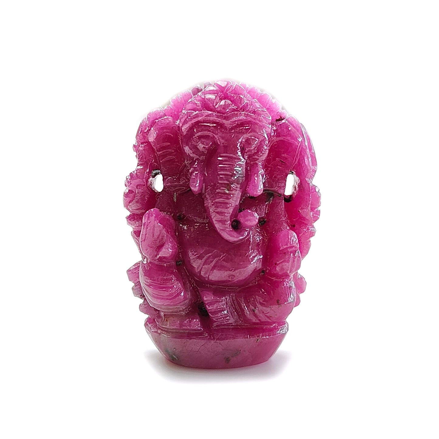 ruby lord ganesha carving gemstone