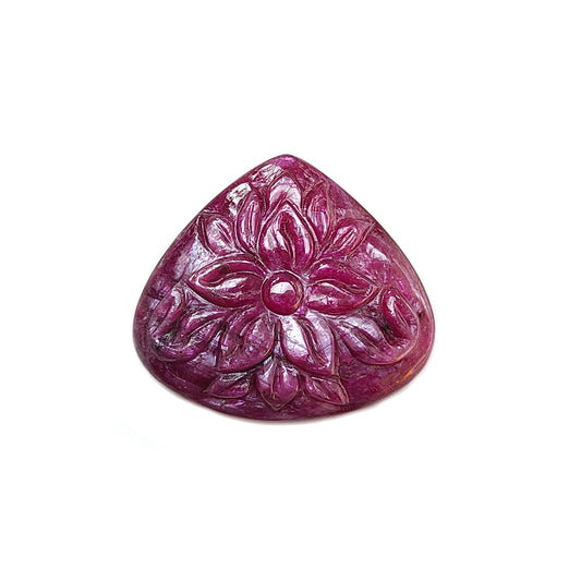Red Ruby Pear Shape Shape Carving
