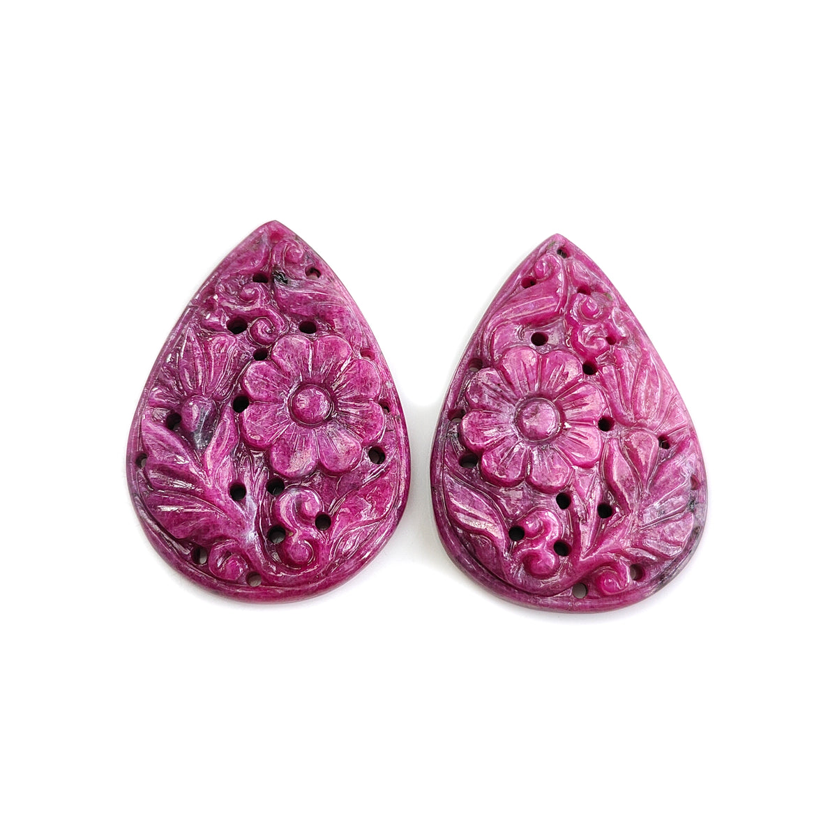 Ruby Pear Shape Carving Gemstone