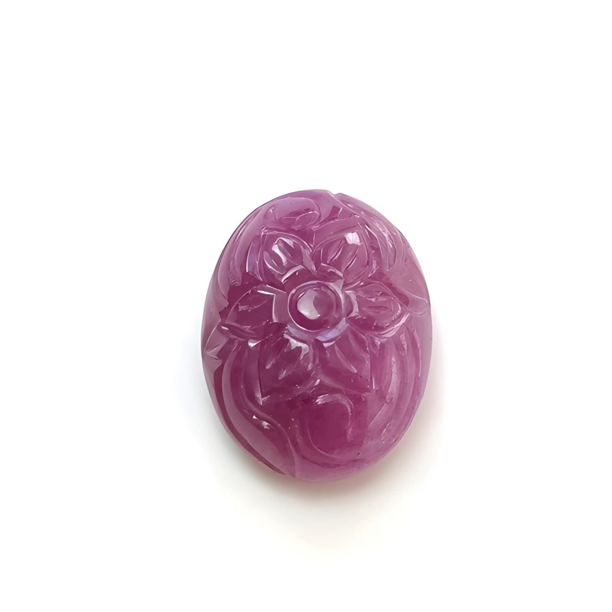 red ruby oval carving