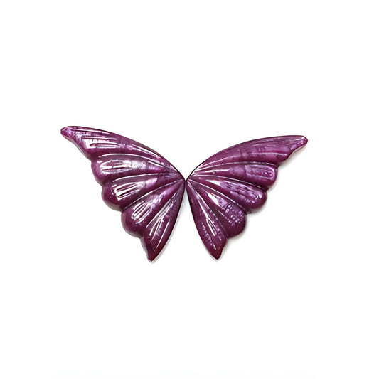 red ruby butterfly carving