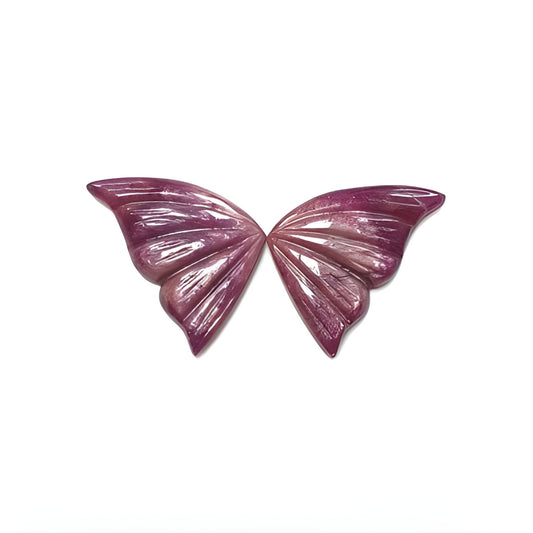 red ruby butterfly carving