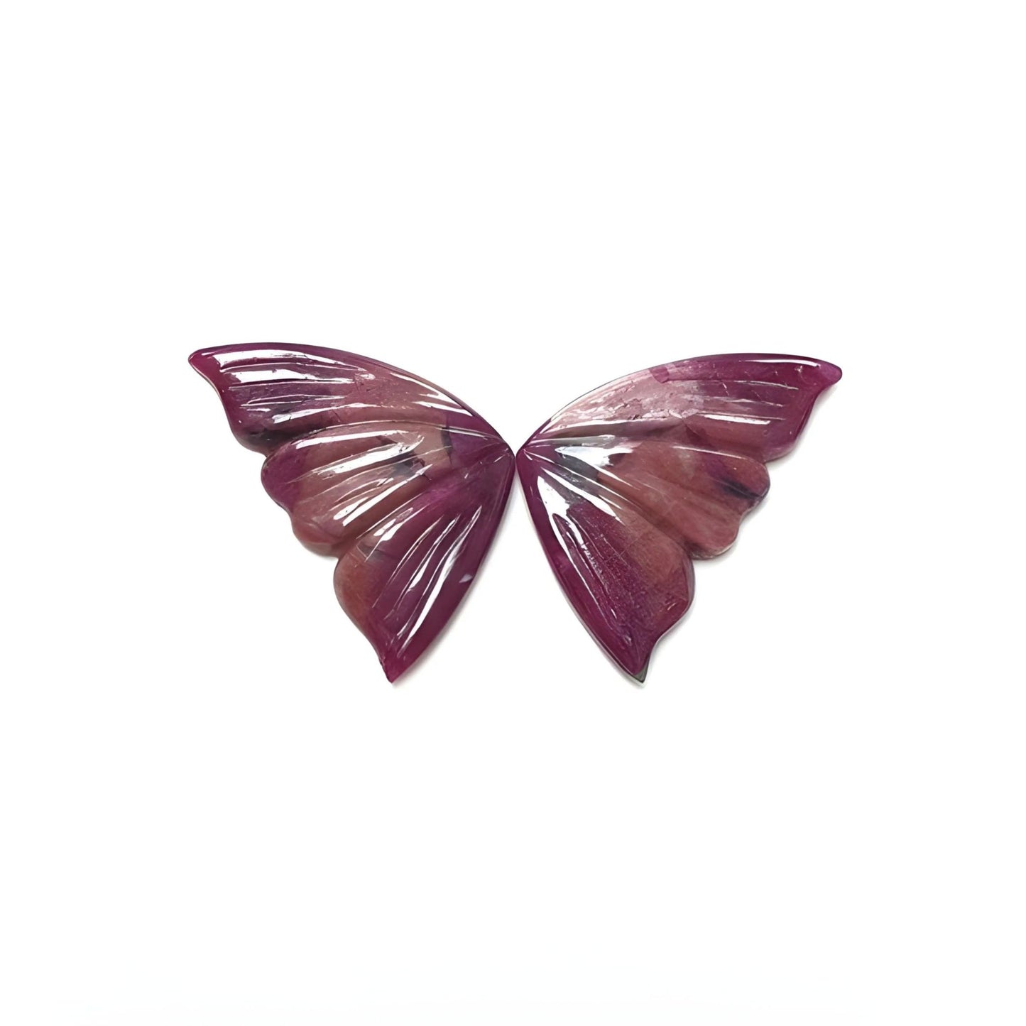 red ruby butterfly carving