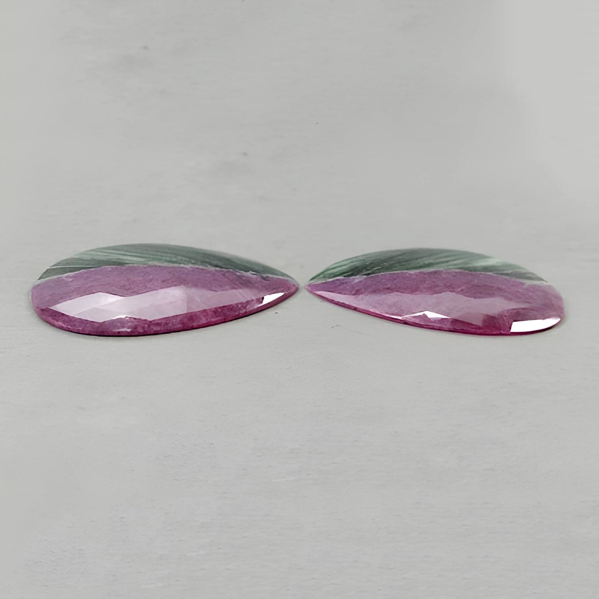 Zoisite Ruby Rose Cut Slices