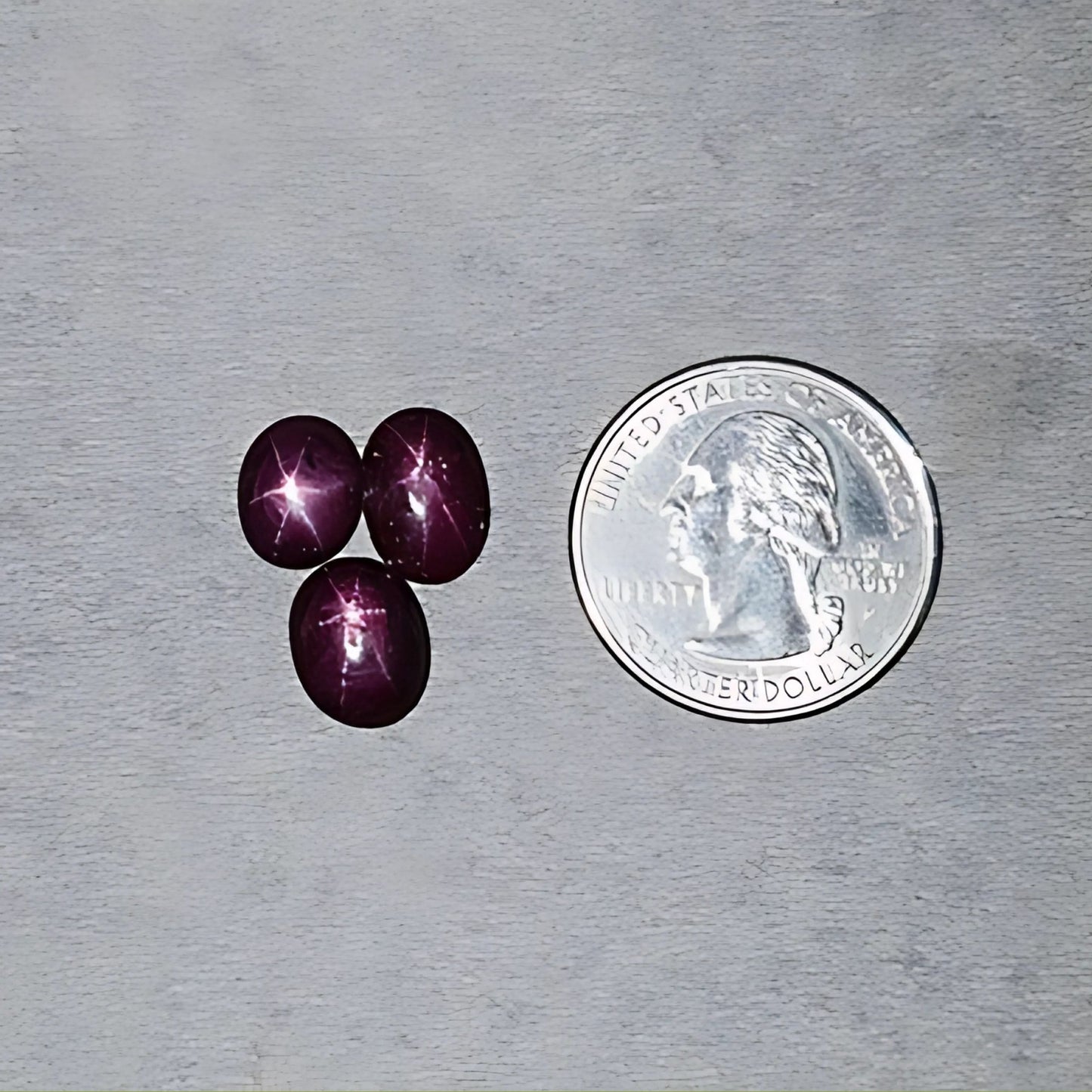 17.45cts Natural Untreated Star Ruby Gemstone Oval Shape Cabochon 10*8mm - 11*8mm 3pcs