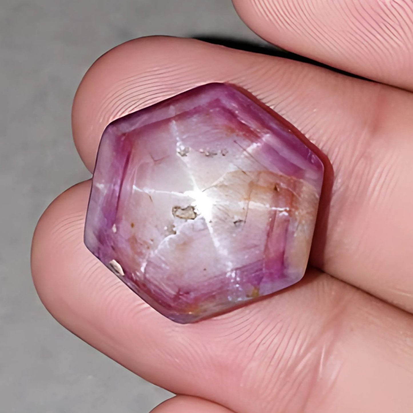 43.85cts Natural Untreated Star Ruby Gemstone Hexagon Shape Cabochon 21*18mm