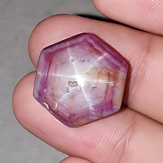 43.85cts Natural Untreated Star Ruby Gemstone Hexagon Shape Cabochon 21*18mm