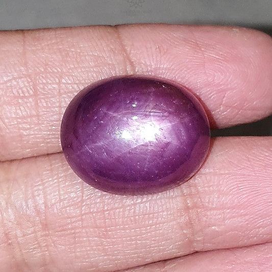 Star Ruby Gemstone Cabochon : 33.00cts Natural Untreated Purple 6Ray Star Ruby Oval Shape 18.5*15mm