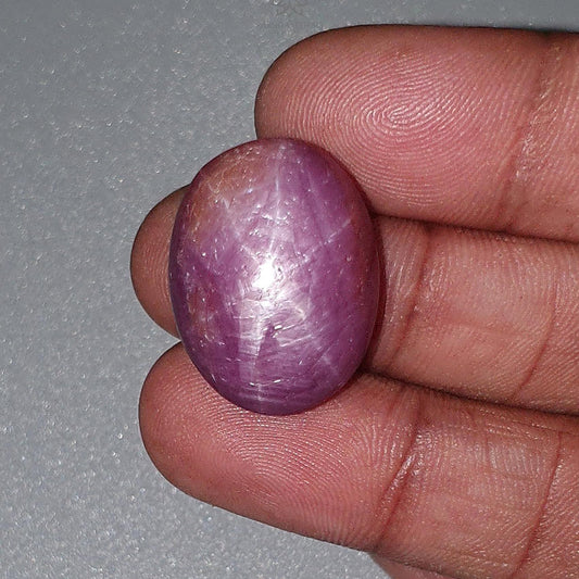 Star Ruby Gemstone Cabochon : 43.50cts Natural Untreated Red 6Ray Star Ruby Oval Shape 23*17mm
