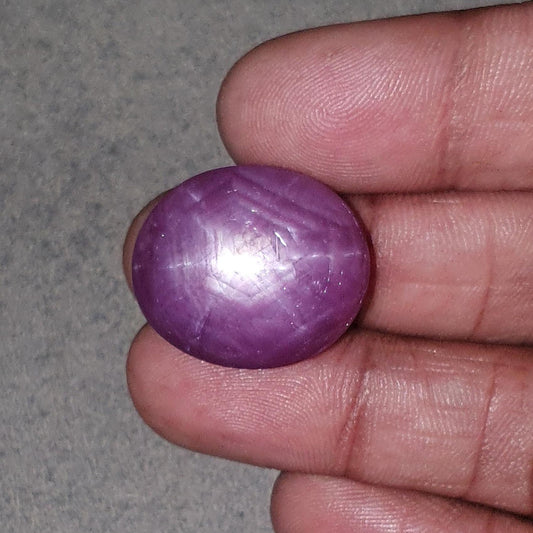Star Ruby Gemstone Cabochon : 44.70cts Natural Untreated Red 6Ray Star Ruby Oval Shape 23*19mm