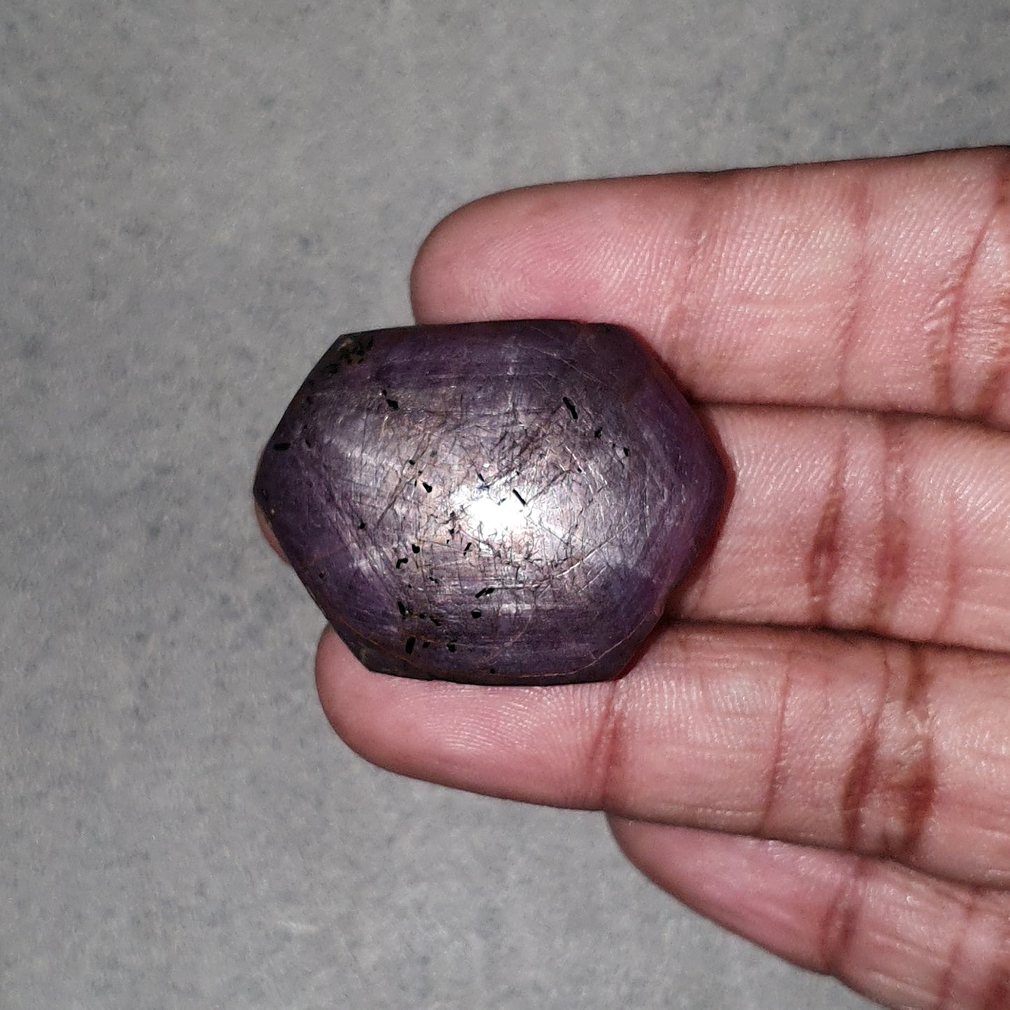 Star Ruby With Black Rutile Gemstone Wand : 159.30cts Natural Untreated Unheated Star Ruby Hexagon Shape Specimen 34*26mm