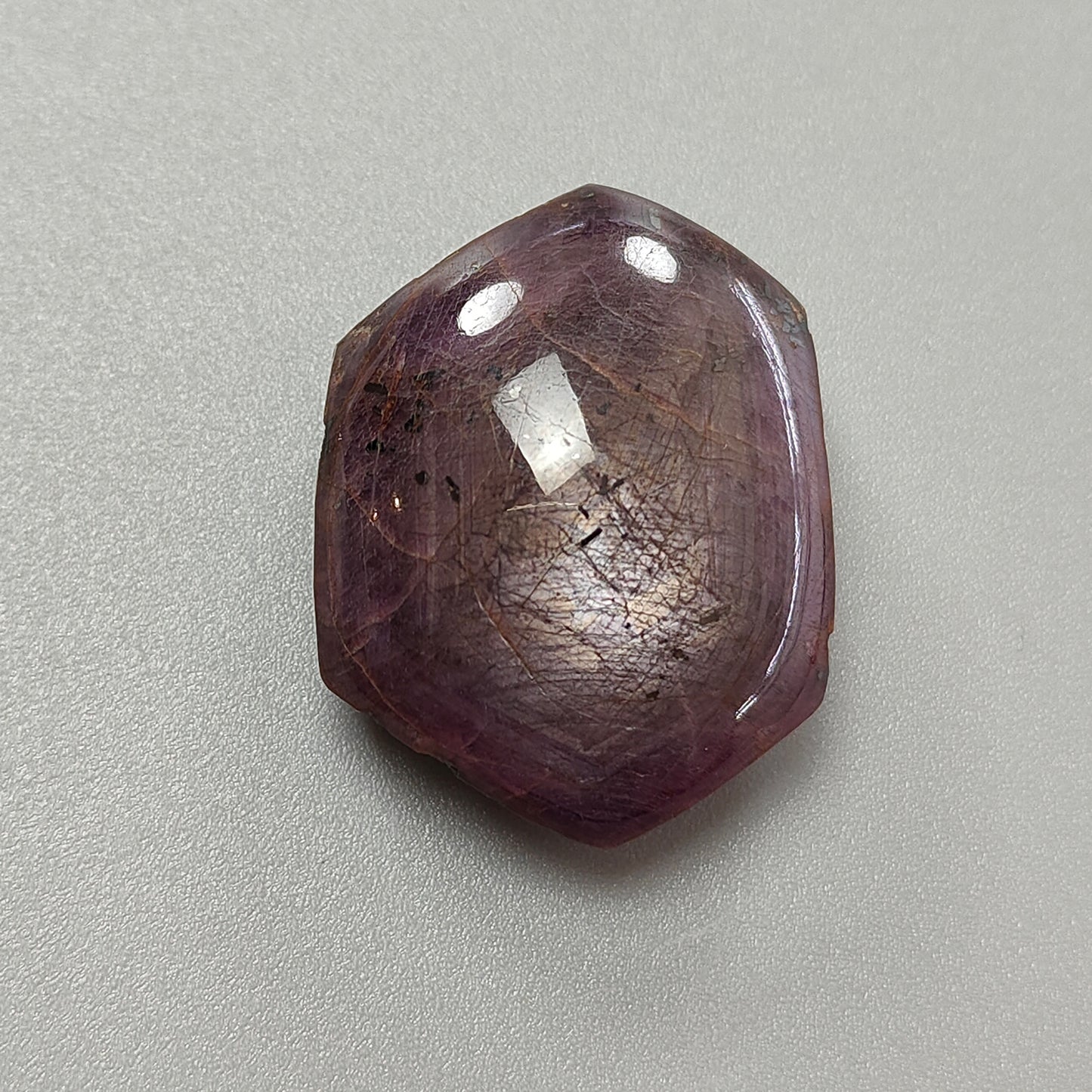 Star Ruby With Black Rutile Gemstone Wand : 159.30cts Natural Untreated Unheated Star Ruby Hexagon Shape Specimen 34*26mm